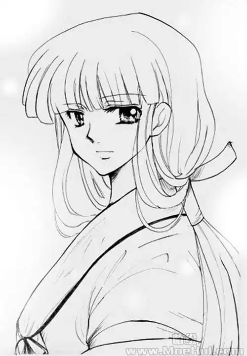 新手练习线稿犬夜叉桔梗14p