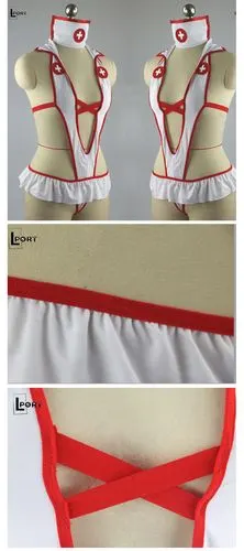 护士装紧紧身衣高叉连体衣比基比基尼尼高弹力超薄睡衣