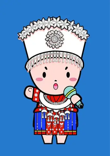 苗族服饰ai矢量插画