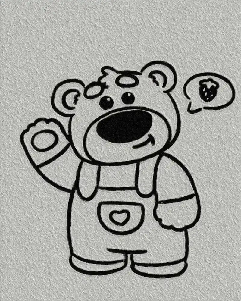 草莓熊简笔画附教程 草莓熊简笔画附教程 临摹自:一笼馒头