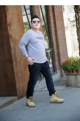 七匹狼男装同款加肥加大男士长袖t恤超大特大号胖子胖子潮上衣服饰