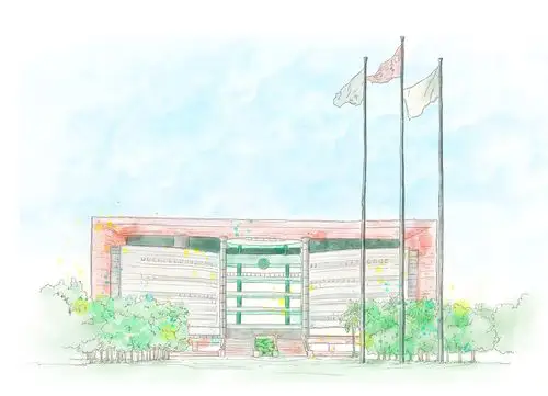 手绘中山大学风景