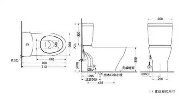 马桶宽度尺寸一般是30-35公分左右.