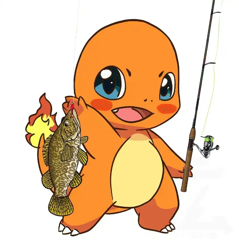 原创的小火龙钓鱼的头像来啦～ 朋友在评论区留言说要小火龙,安 - 抖