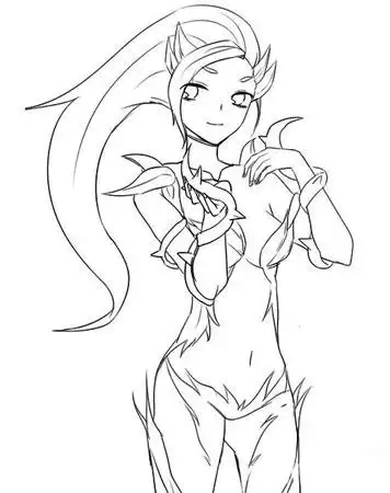 lol角色荆棘之兴·婕拉的简笔画图片