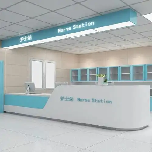 定制护士工作台门诊大厅接待吧台疫苗接种医院前台
