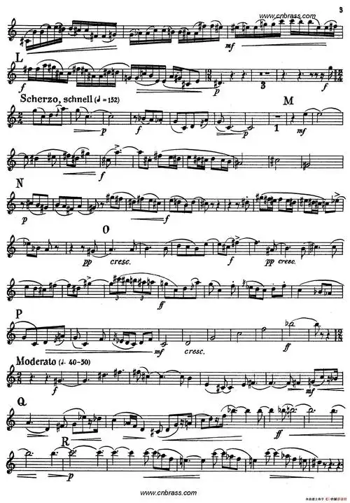 亨德米斯-奏鸣曲(圆号独奏)简谱 - 简谱歌谱大全