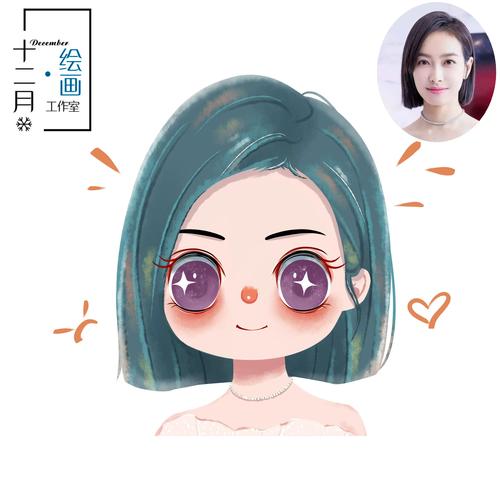 真人手绘q版漫画头像大眼萌仔卡通人物形象设计定制情侣头像绘制
