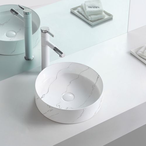 鱼肚肚白大理石陶瓷台上洗手盆台盆面盆小号洗脸盆台上盆