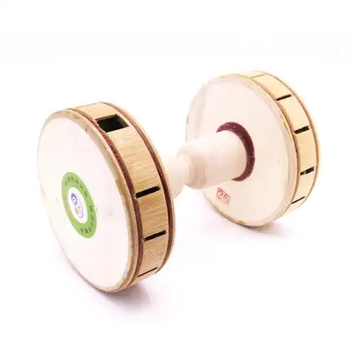 双轮空竹竹木传统空竹专卖/双轮单头/老年人/手工制做配杆线 网袋 单