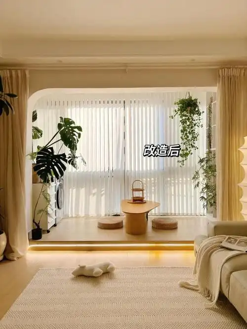 别浪费阳台面积改造成小茶室简直不要太香