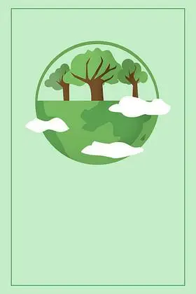手绘保护环境种植树木背景