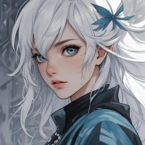 白发蓝眼女动漫二次元可爱头像来啦~👀✨