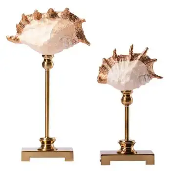 欧式天然大海螺贝壳摆件 创意家居工艺装饰品样板间酒柜金属软装