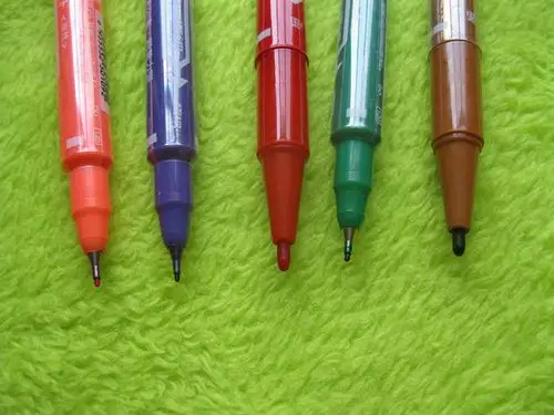 记号笔绿色油性不掉色小双头水彩笔 勾线笔 光盘笔彩色笔涂鸦笔