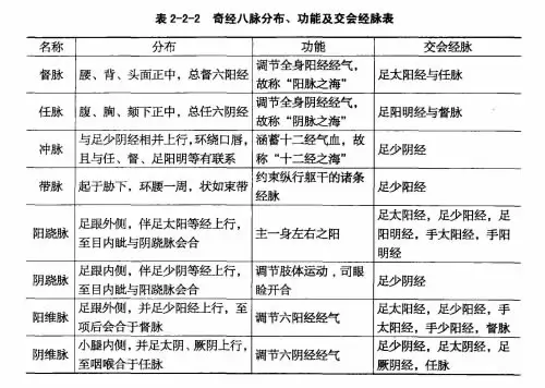 中篇第一章中医基础理论:奇经八脉