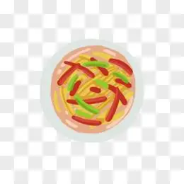 手绘卡通团圆饭年夜饭土豆丝免抠元素