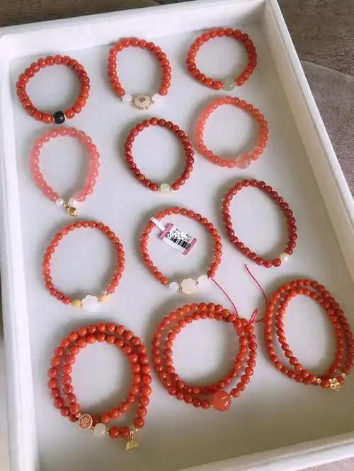 小百南红双圈单圈手串