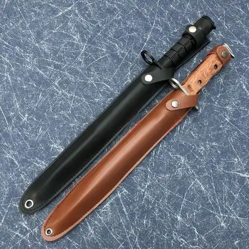 56式三菱刀m9三菱刀刺鞘56式军棱1刺防身牛皮鞘五六式鞘适用于军刀