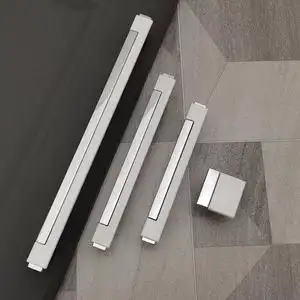 欧式白黑金银双色拼接柜门拉手现代简约橱柜衣柜柜子抽屉门把手