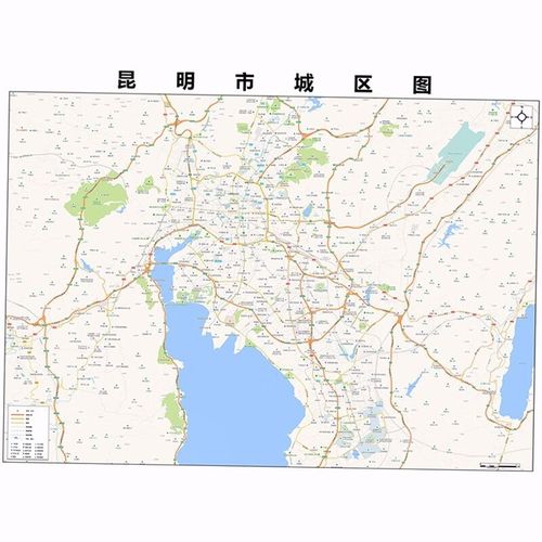 2023新款昆明市地图贴图 办公室挂图 高清防水墙壁装饰画定制地图