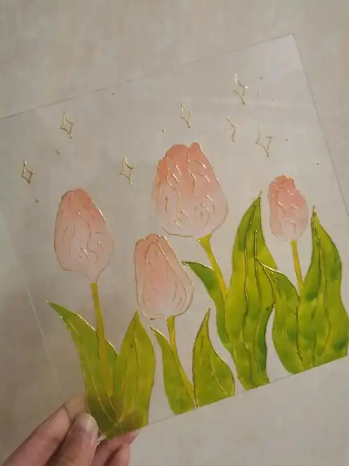 郁金香玻璃画