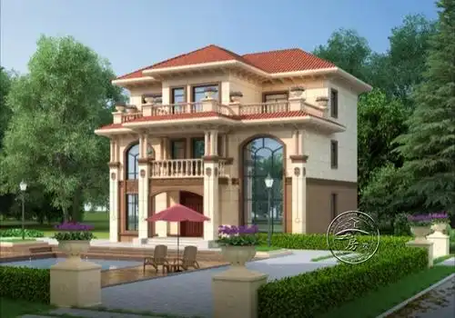 别墅设计:400余平的三层复古欧式,古典风韵味犹存