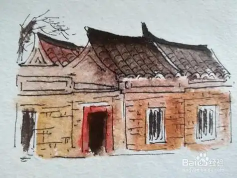 幼儿闽南古厝简笔画6