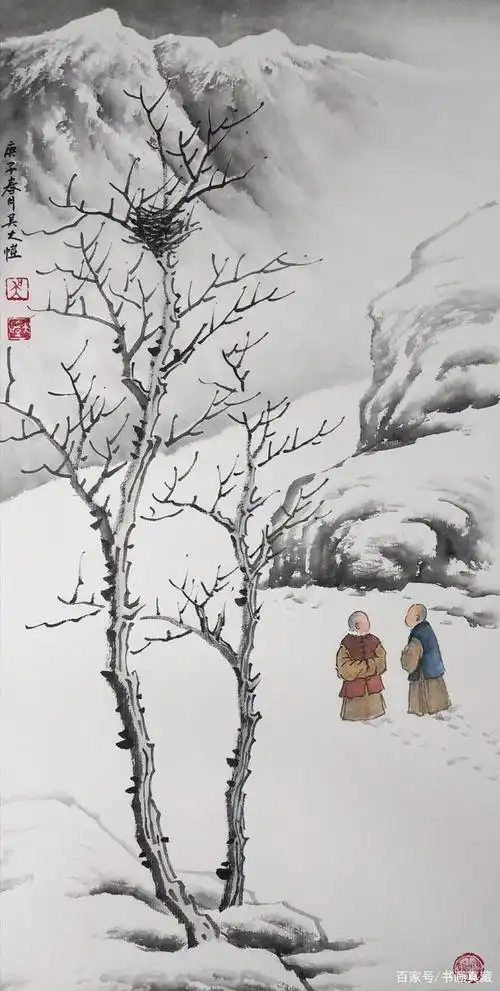 南派雪景第一人,吴大恺大师冰雪国画真迹