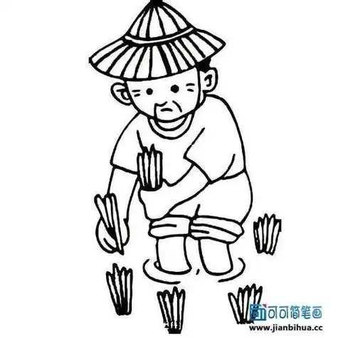 农民伯伯丰收的情景简笔画