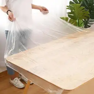 一次性桌布家用加厚正方形派对透明台布塑料薄膜大号圆形餐桌布