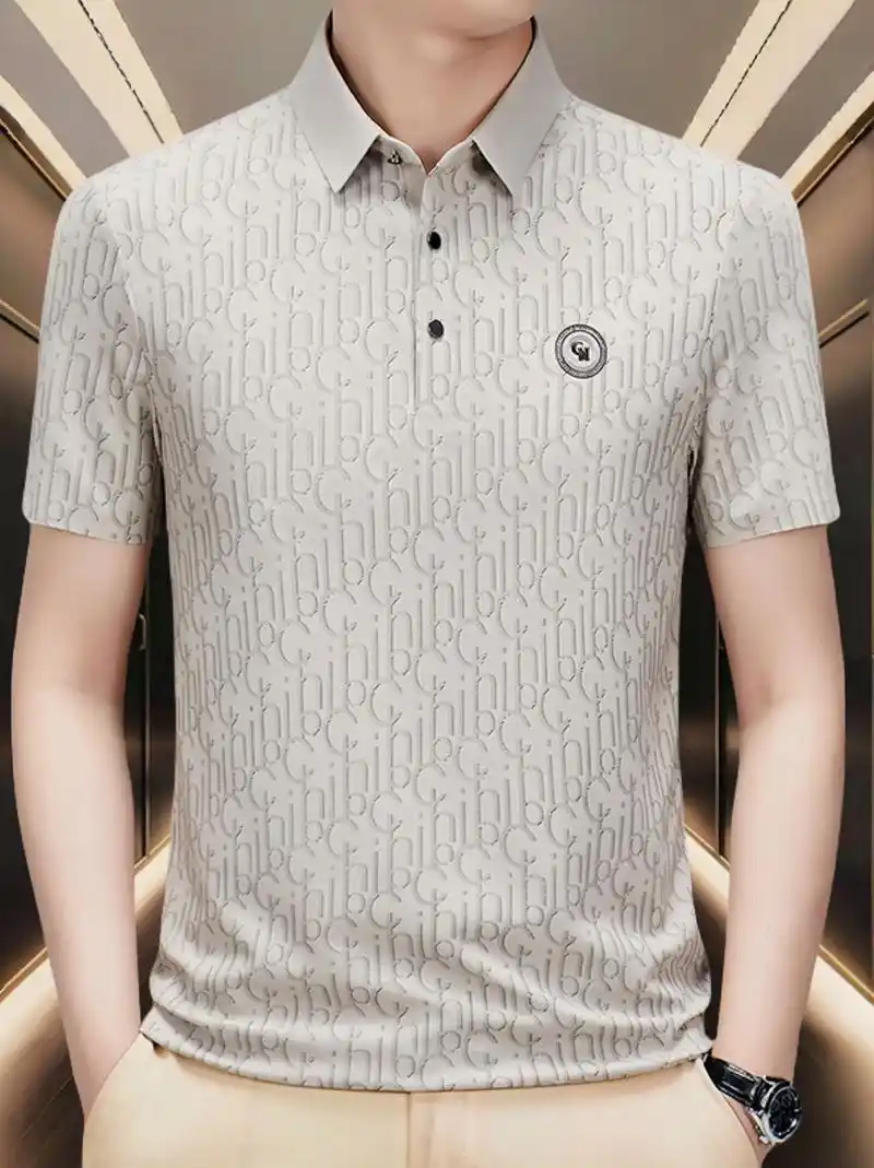 保罗高档男士冰丝短袖t恤夏季新款翻领大码polo衫,【冰丝面料