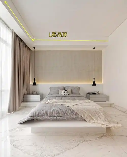 床头上部带有横梁,建议参考这5种设计,没有拆除,功能性不减