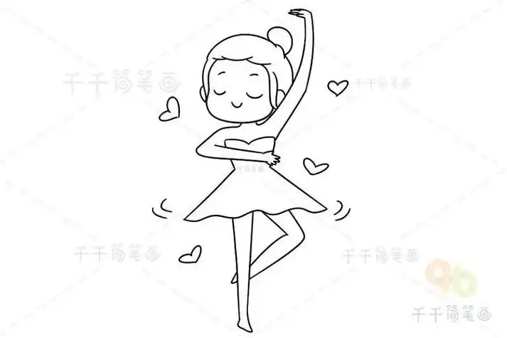 爱跳舞的小女孩简笔画