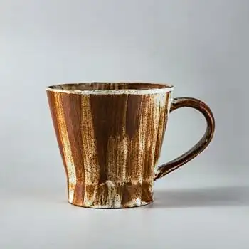 贝柚复古vintage杯子日式粗陶套装小精致手工办公室马克杯 白咖色咖啡