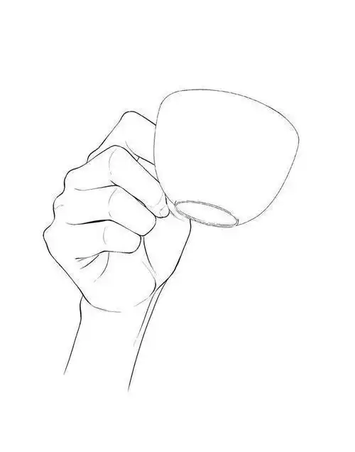 绘画参考#不同角度手拿杯子的.