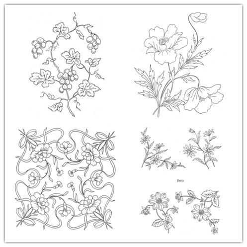 设计素材 512个欧式花草刺绣图案线稿 169p jpg格式