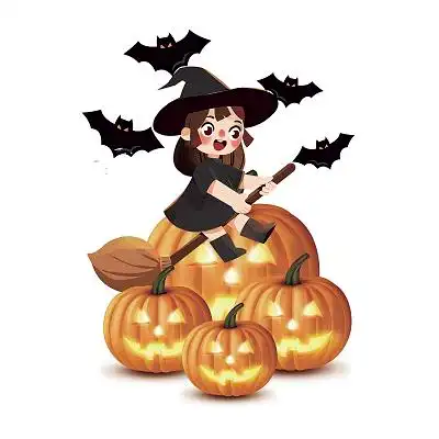 万圣节黑暗南瓜女巫万圣节png素材卡通人物png素材