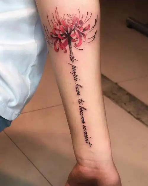 彼岸花纹身图片_手部手臂水墨水彩纹身图案