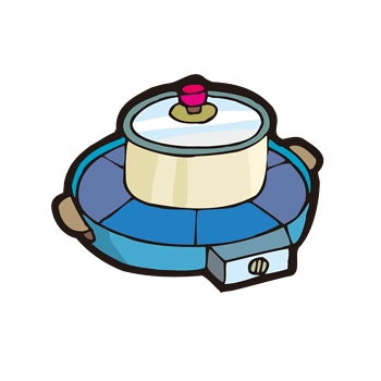 手绘电磁炉烧水图像