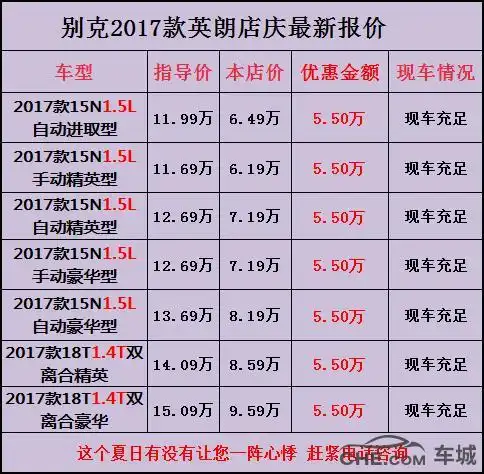 2017款别克英朗到店最低价格  舒适前行无惧
