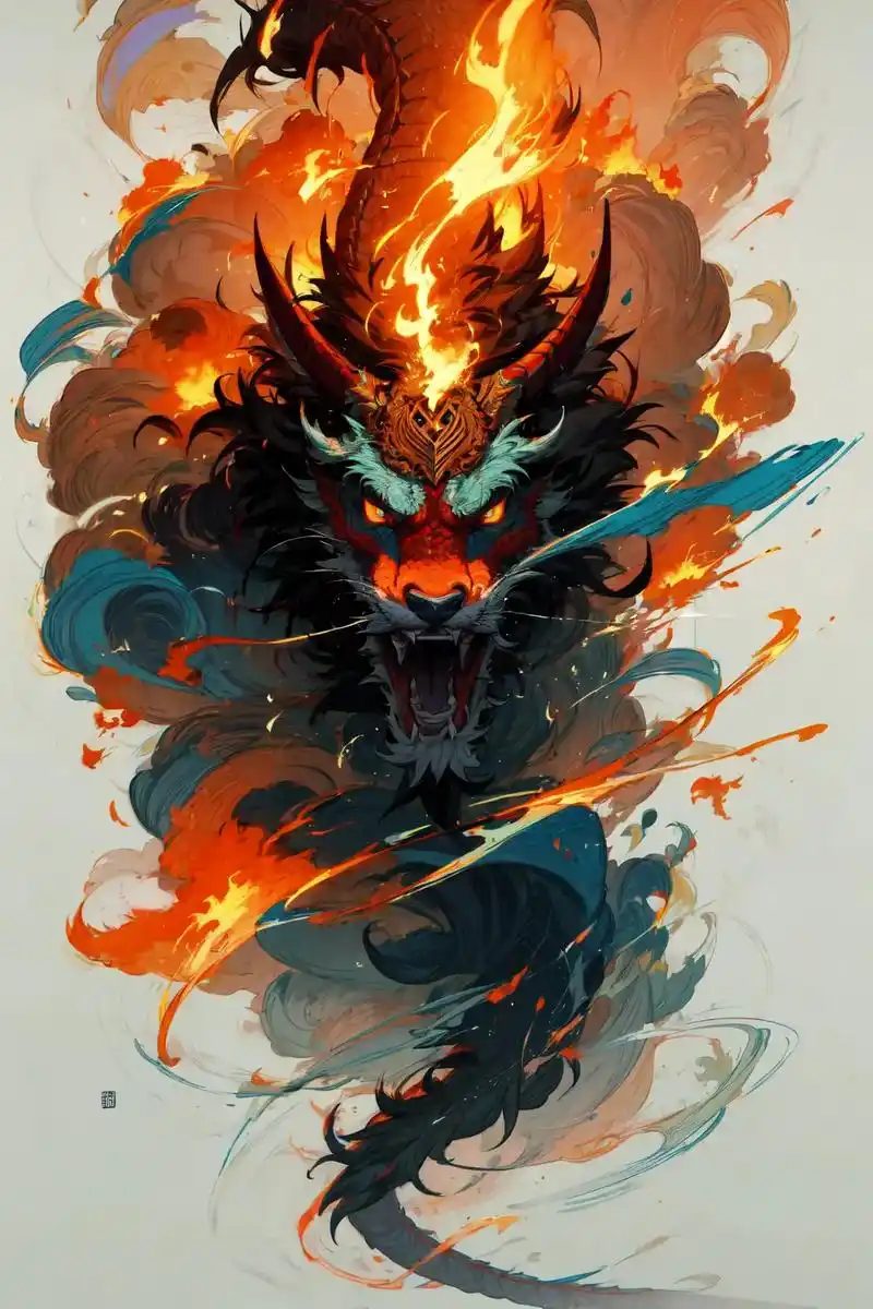 中国龙.#ai绘画 #手机壁纸 #插图 #二次元头像 #次元 - 抖音