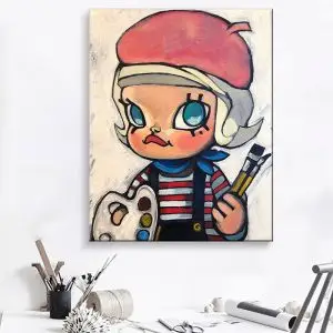 diy数字油画泡泡马特茉莉molly 卡通动漫儿童手绘填色减压油彩画