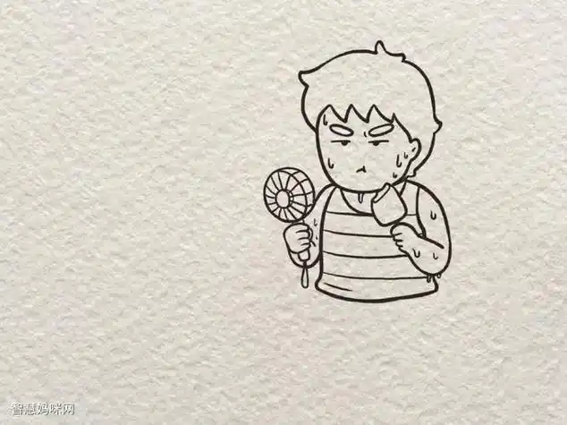 小孩热的简笔画集