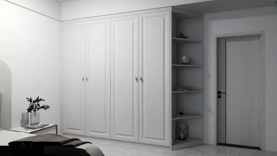 掩门衣柜的斜角边柜该如何设计,简单几步教你制作,后附装修效果图