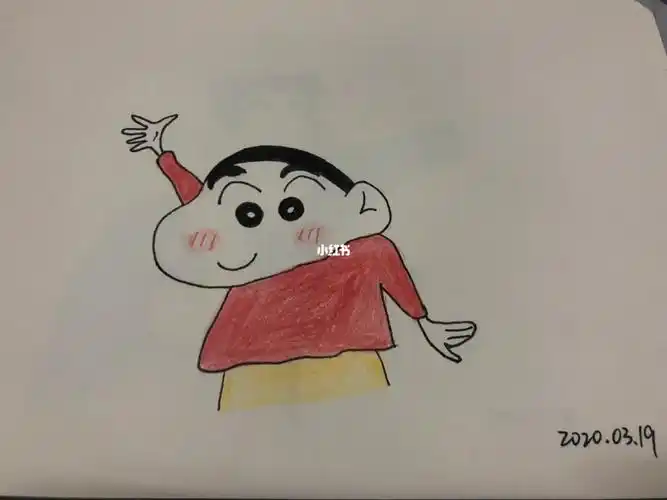 简笔画蜡笔小新一家整整齐齐vs线条美女