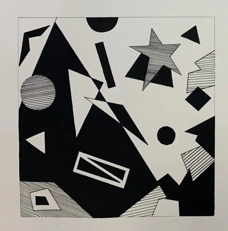 平面构成-点线面结合 我画的都是15*15的 点 线都是自己原创作品 面和