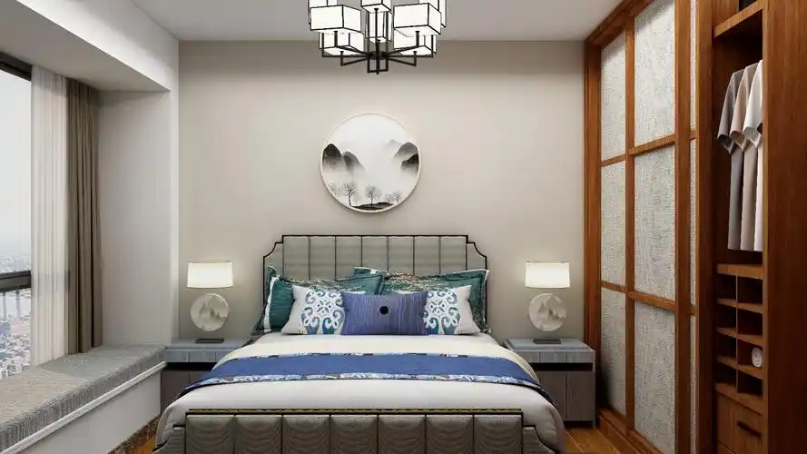 装修效果图_小户型的简约新中式装修案例效果图-齐家典尚装修