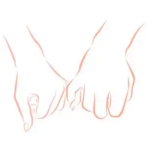 手拉勾小纹身浪漫的情侣或朋友会紧紧抓住小手指照片