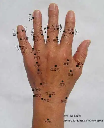治疗头痛眩晕的手背部穴位